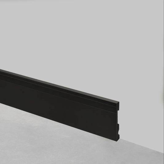 Guardapolvo Extra Line Negro Mate 100 mm x 15 mm x 2,4 m