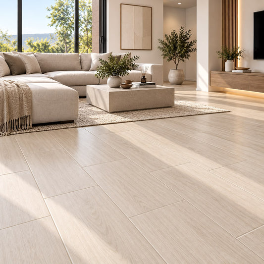 Porcelanato Tipo Madera Oak Ivory 15x90