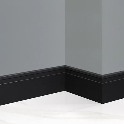 Guardapolvo Extra Line Negro Mate 100 mm x 15 mm x 2,4 m