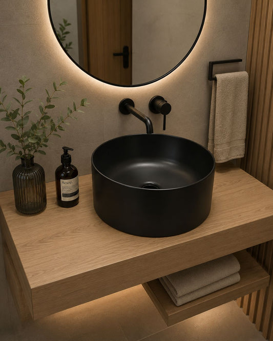 Lavamanos de Sobreponer Obsidian Matte 420x420x140mm