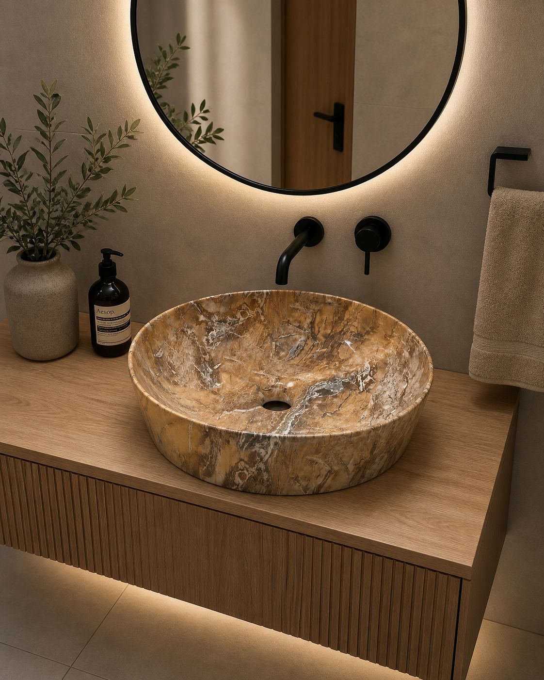 Lavamanos de Sobreponer Rovere Gold 420x420x140mm