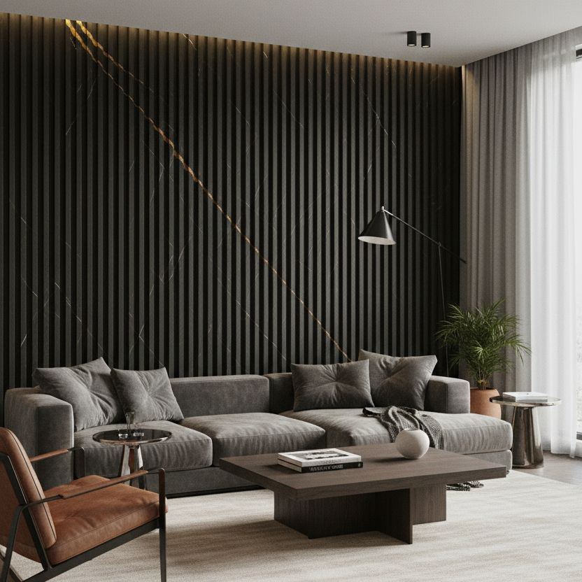 Wall Panel PVC 15X2.90 Negro Royal