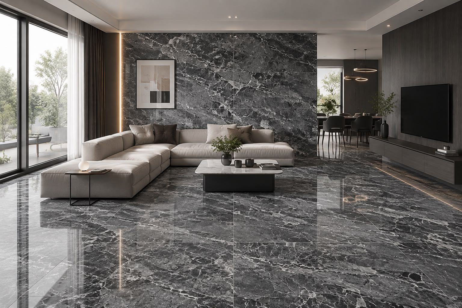 Porcelanato Graphite Lux Pulido 60x120 cm - Imagen 2